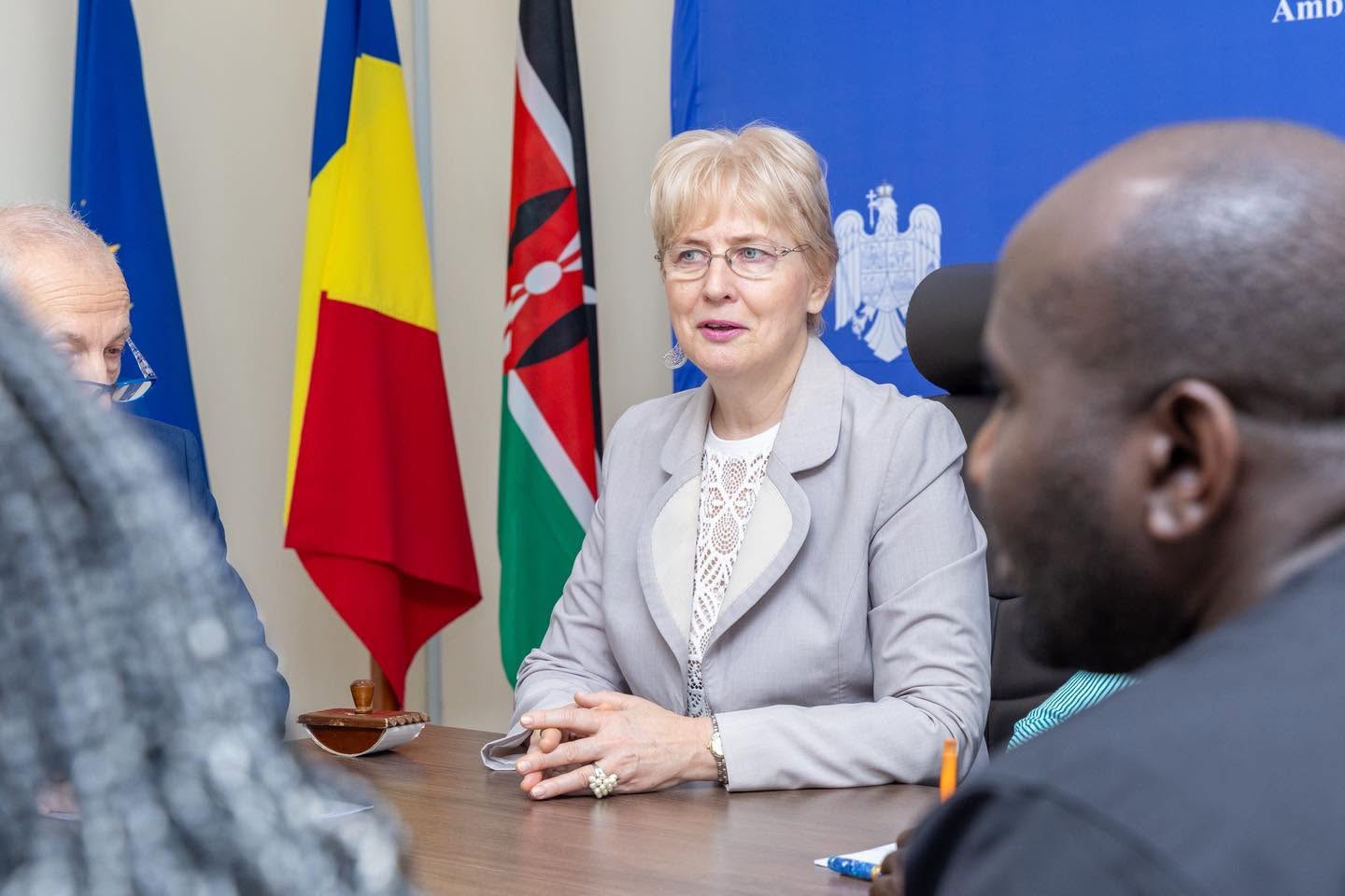 H.E. Gentiana Serbu, Romania's Ambassador to Kenya, in discussion with Kenya House and MaMa Doing Good representatives at the Romanian Embassy in Nairobi