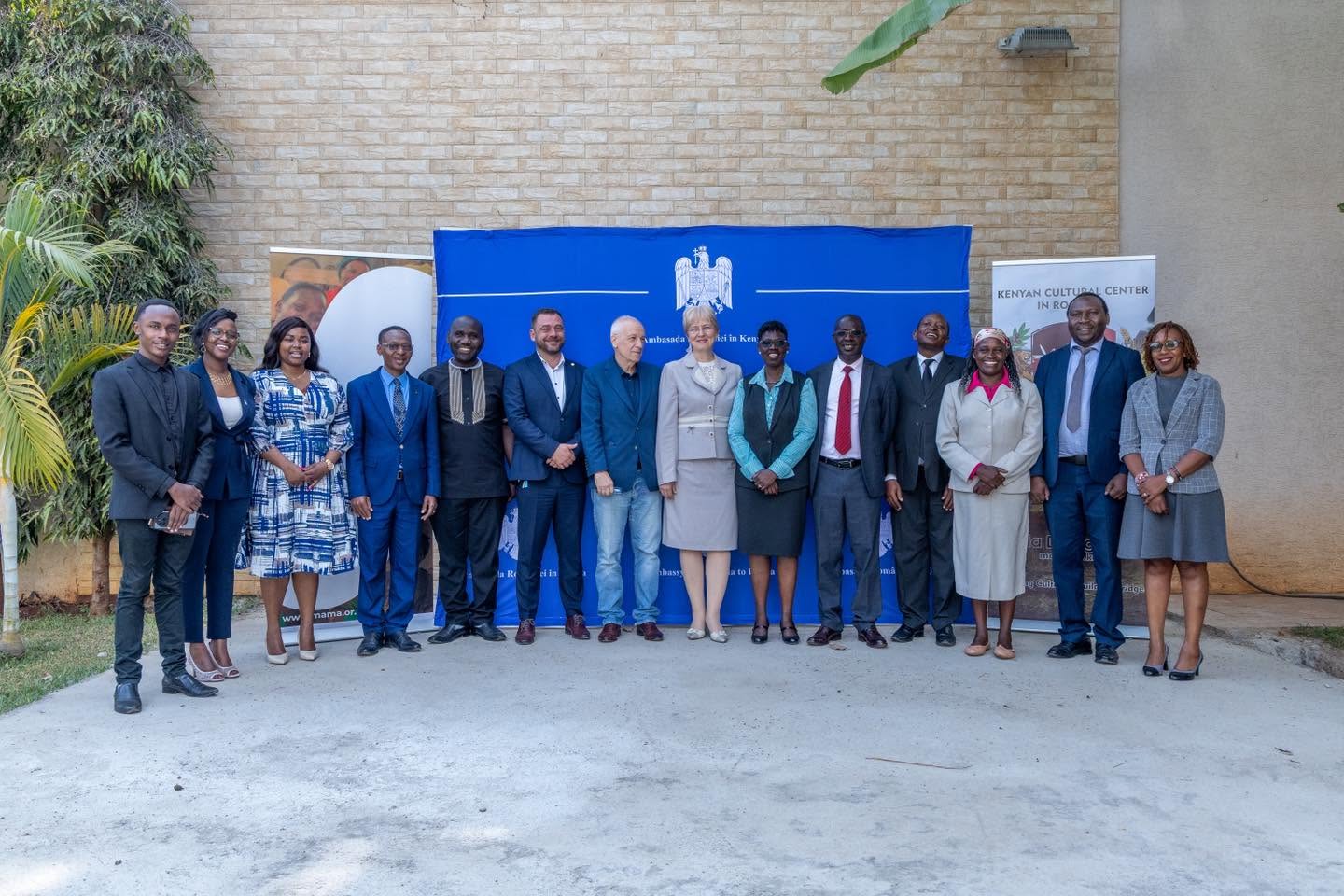 Kenyan and Romanian delegates at the Kenya House Romania partnership signing, hosted by the Romanian Embassy in Nairobi